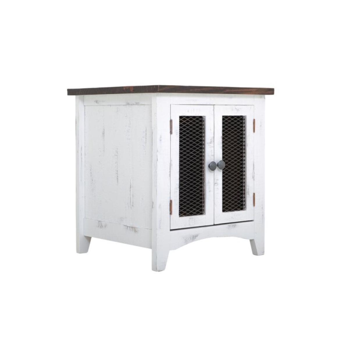 2 Metal Mesh Doors End Table - Pueblo - Image 6