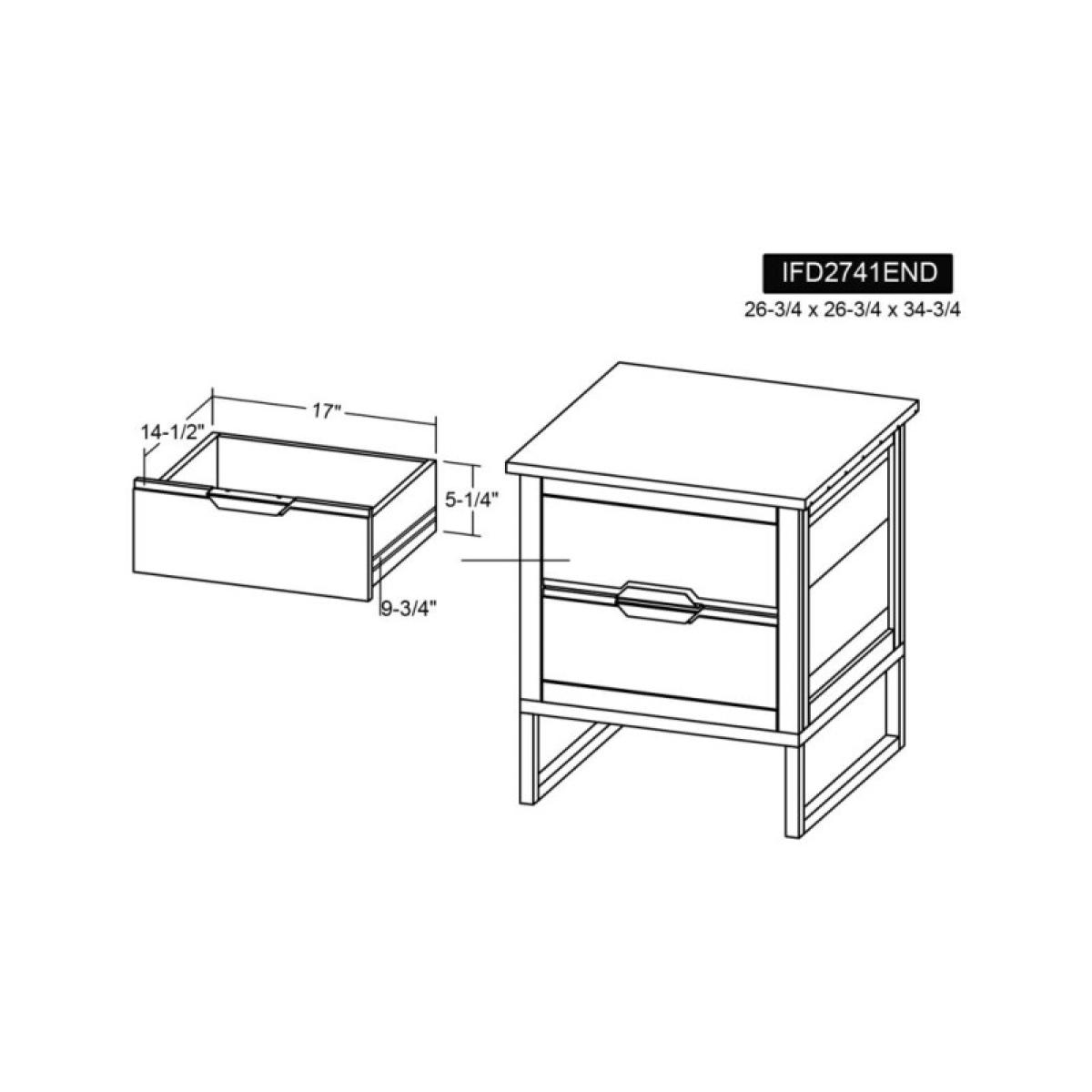 2 Drawer End Table - Dark Mita - Image 6