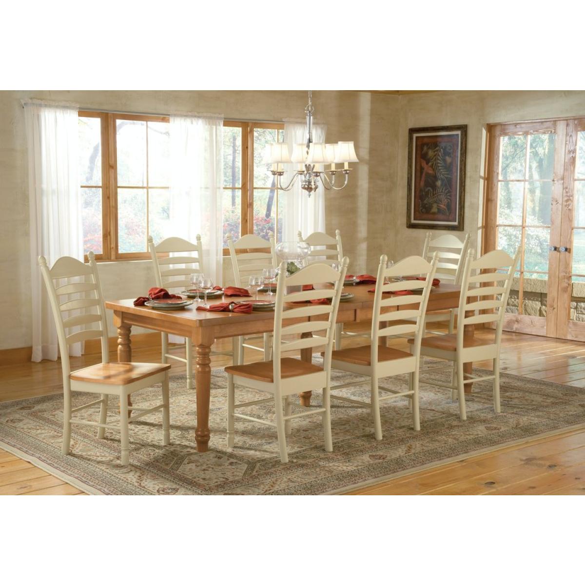 Farmhouse Solid Thick Table Top w/ Turned Legs (Set of 5) - T-51B - Image 3