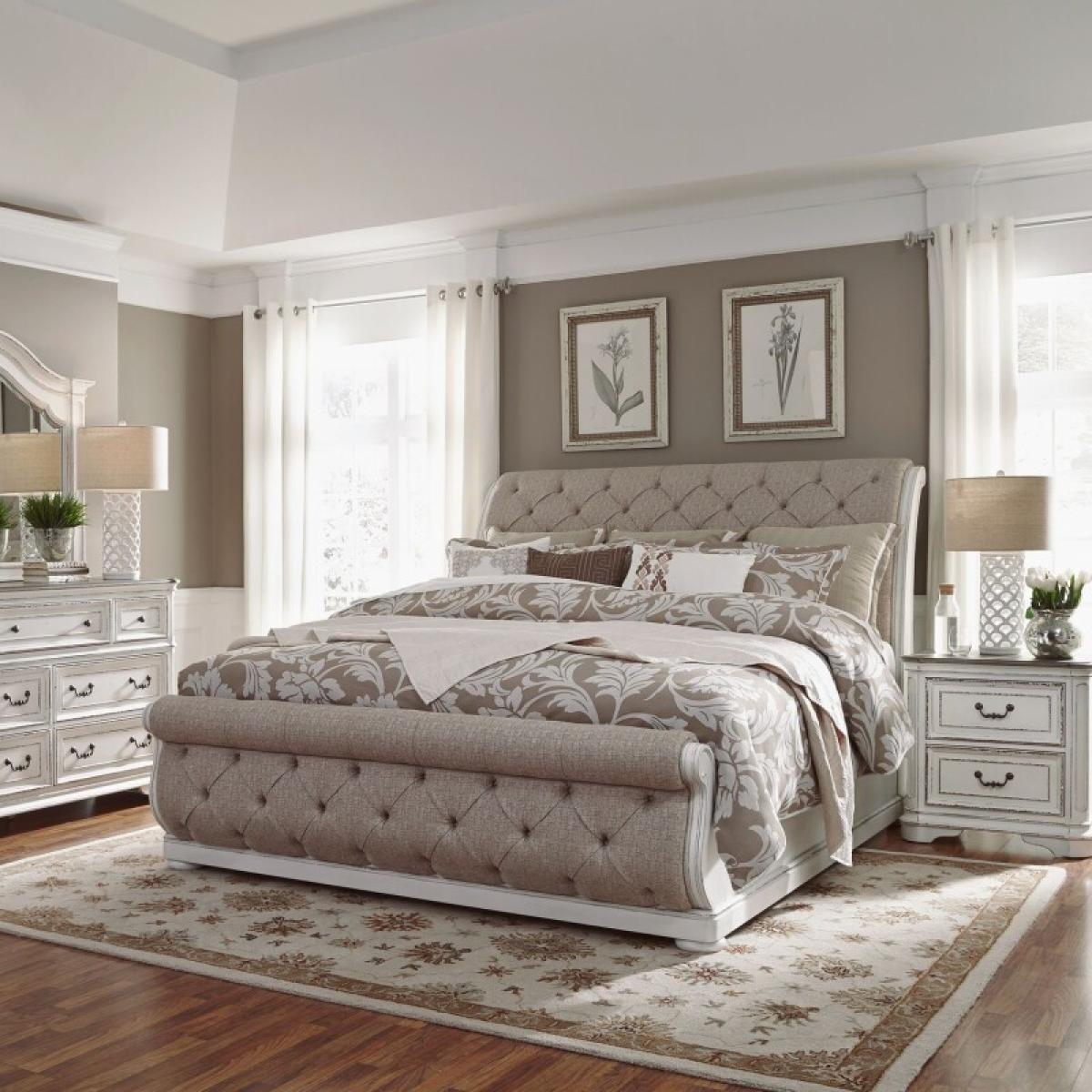 Magnolia Manor Queen Uph Sleigh Bed, Dresser & Mirror, Night Stand - Image 2