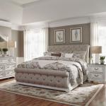 Magnolia Manor Queen Uph Sleigh Bed, Dresser & Mirror, Night Stand