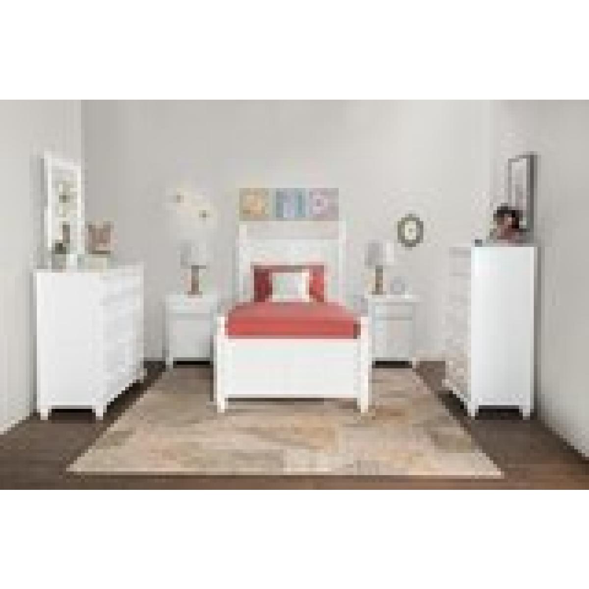 Tykes Bedroom - Pure White Cottage Twin Bed - BD08-504TR - Image 4