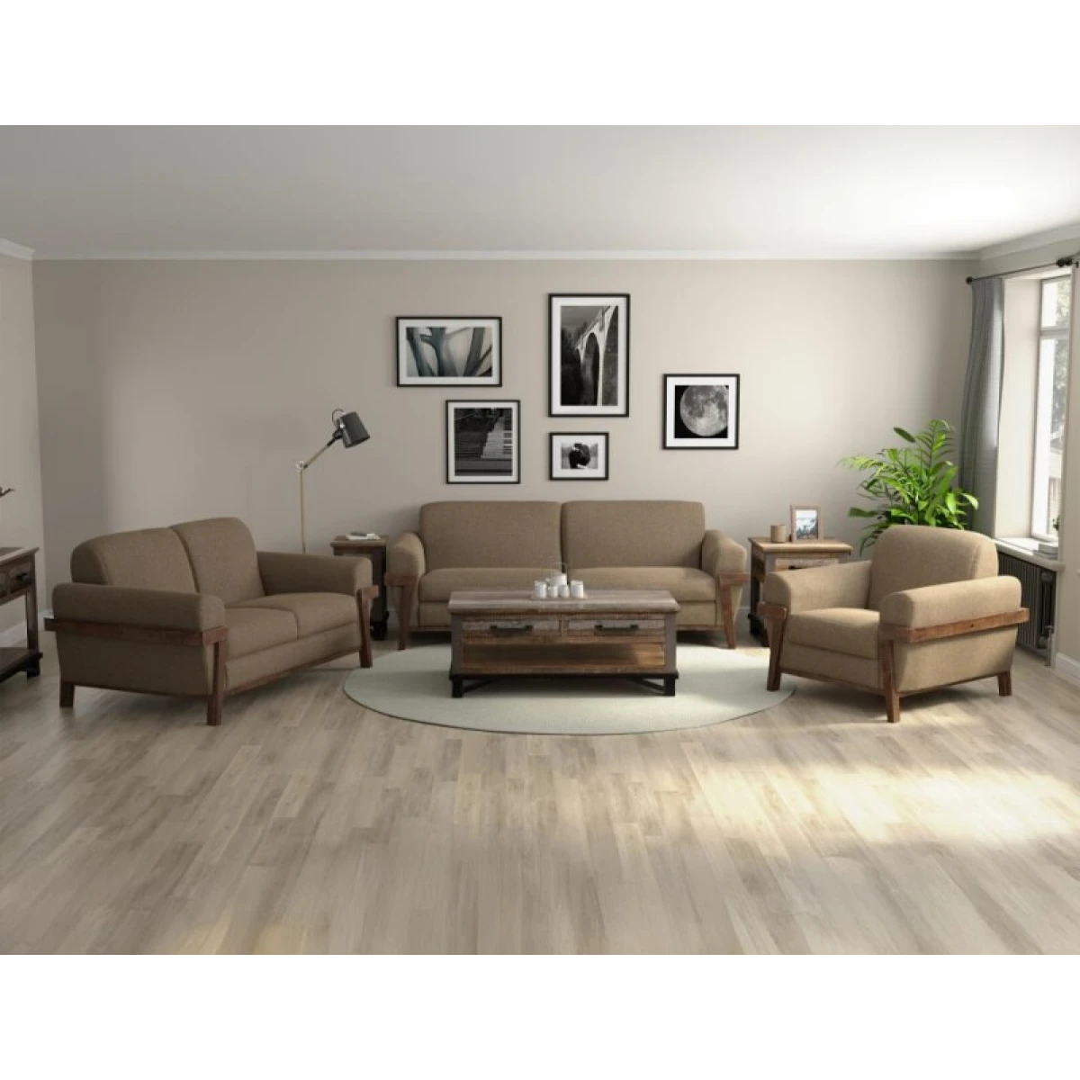 Loft Brown Wooden Frame & Base, Armchair - Image 4
