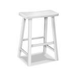 Hampton Collection Saddle Seat Pure White Stool