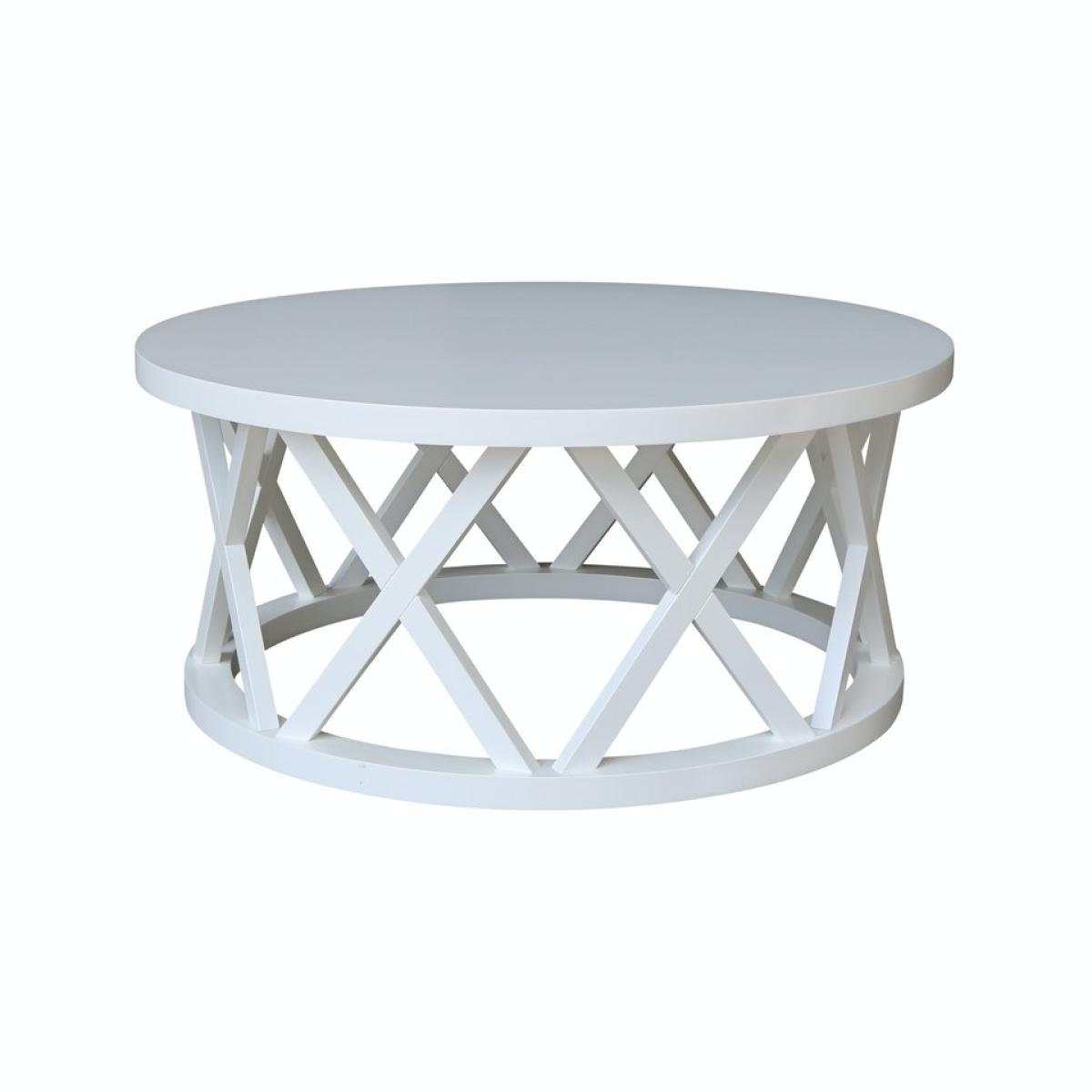 Home Accents - Ceylon Round Coffee Table in White - Image 2