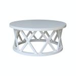 Home Accents - Ceylon Round Coffee Table in White