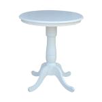 30'' Round Table Top w/ 36"H Traditional Pedestal w/ Extension in Pure White - T08-30P