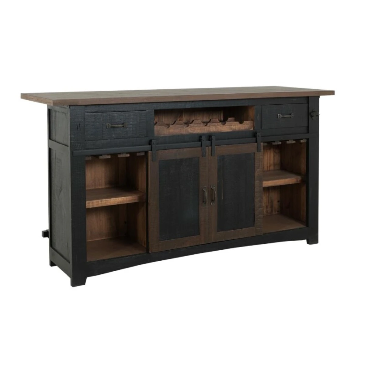 Pueblo 2 Drawer, 2 Shelves & 2 Doors Bar - Image 2