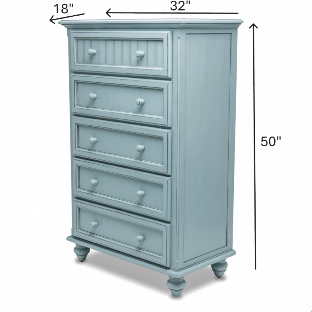 Monaco Bleu 5 Drawer Chest - Image 12