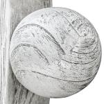 Cyra Wood Round Mirror, Aged Ivory - Image 3