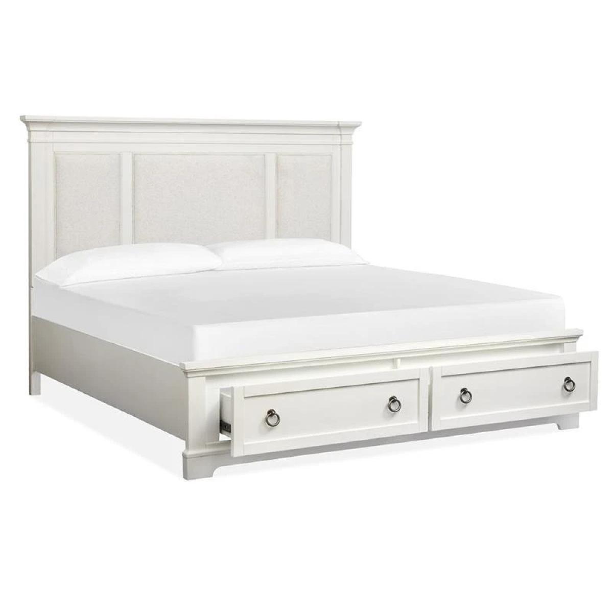Kingston B6407-65A Complete King Panel Storage Bed w/Upholstered Headboard - Image 3