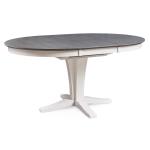 Cosmopolitan Collection - 48" x 66" Ext Top w/30"H Verona Pedestal in Heather Gray and White - T05-4866XBT