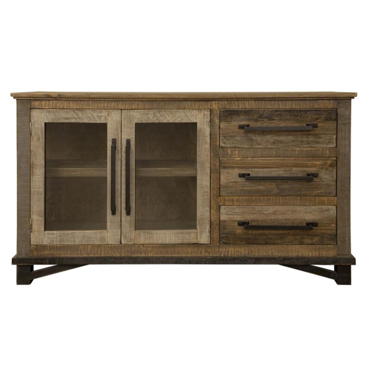 3 Drawer 2 Doors Buffet - Loft Brown - Image 2