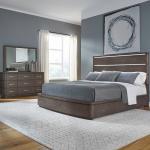 King California Panel Bed, Dresser & Mirror