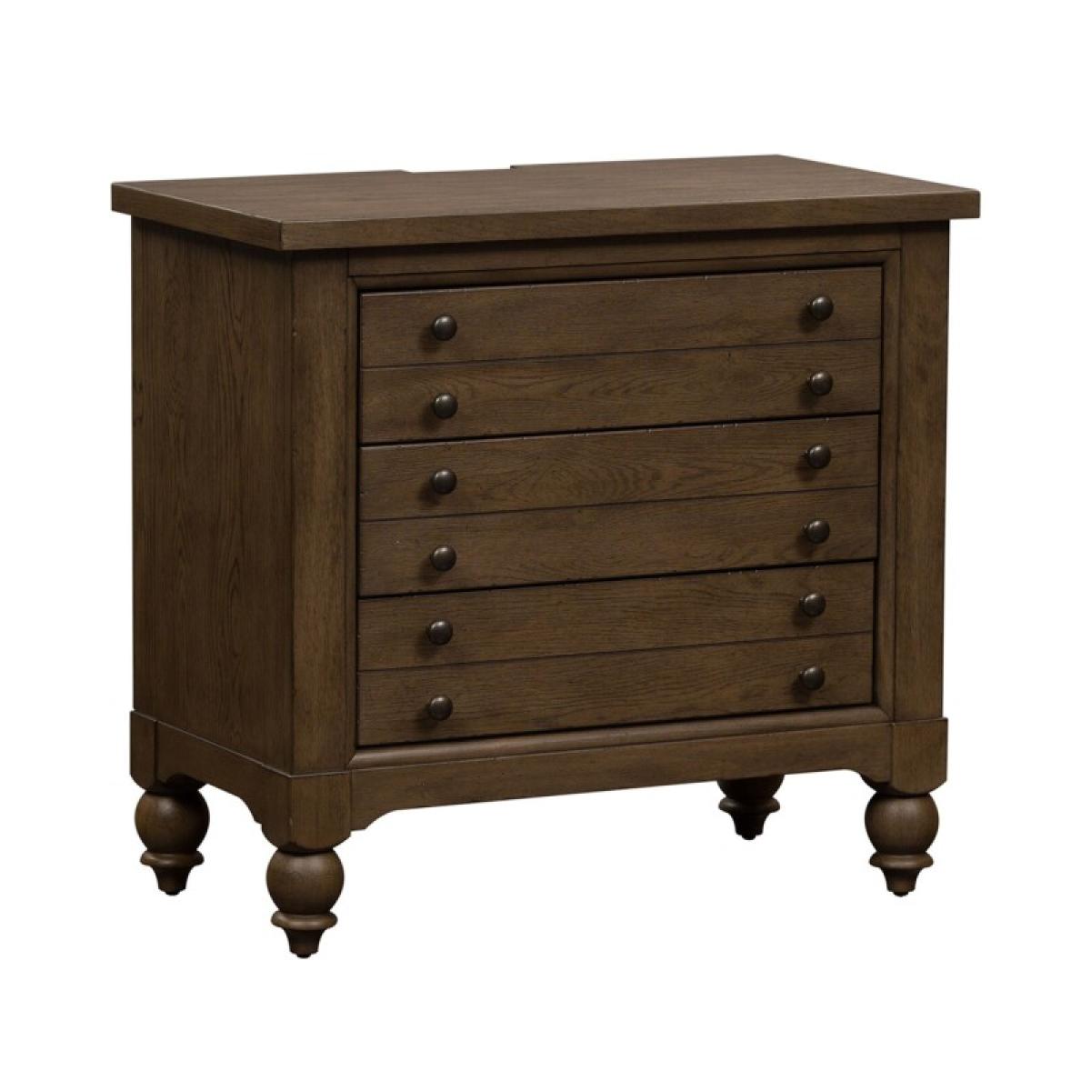 Americana Farmhouse Bedside Chest w/ Charging Station - Image 3