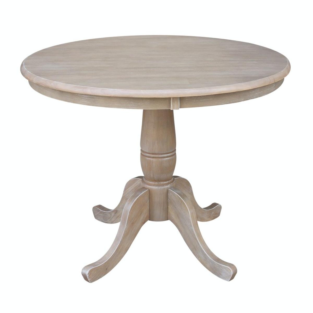 Dining Essentials - 36'' Round Table Top w/30"H Traditional Pedestal in Taupe Gray - Image 2