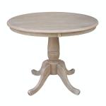 Dining Essentials - 36'' Round Table Top w/30"H Traditional Pedestal in Taupe Gray