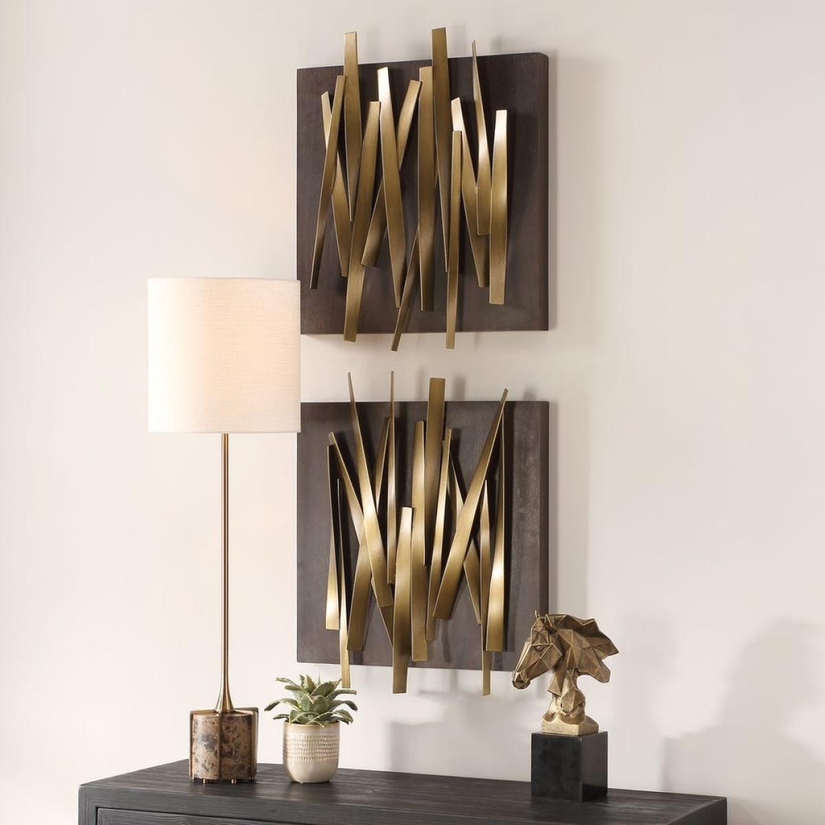 Crosshatch Metal Wall Decor, S/2 - Image 4