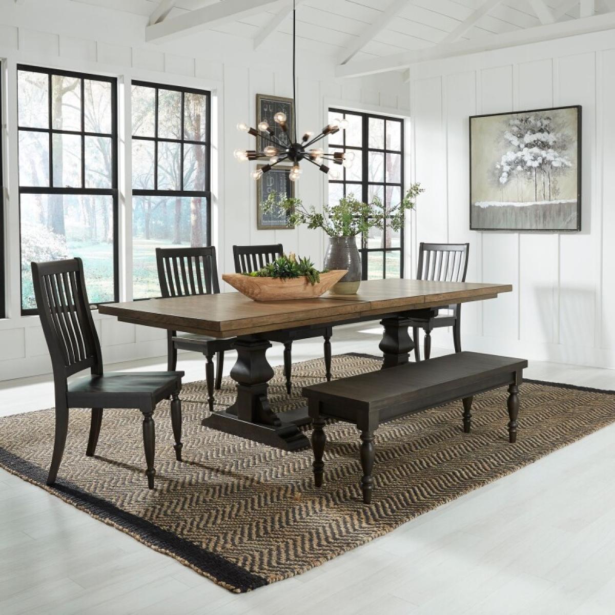 18a9d9be29aa3a712b7743aca1cfb8d1 Harvest Home 6 Piece Trestle Table Set - Image 1