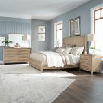 King Panel Bed, Dresser & Mirror, Night Stand