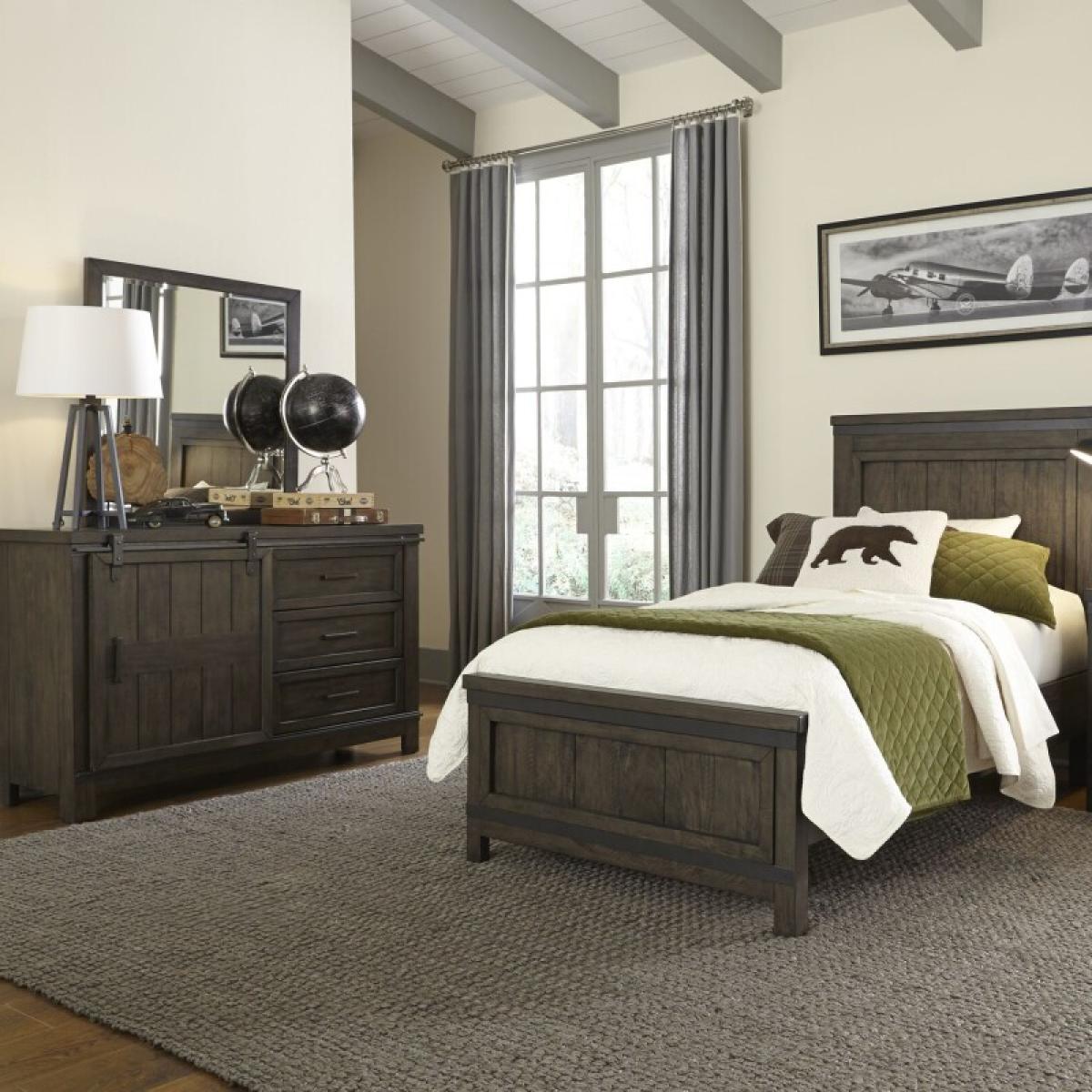Thornwood Hills Twin Panel Bed, Dresser & Mirror - Image 2