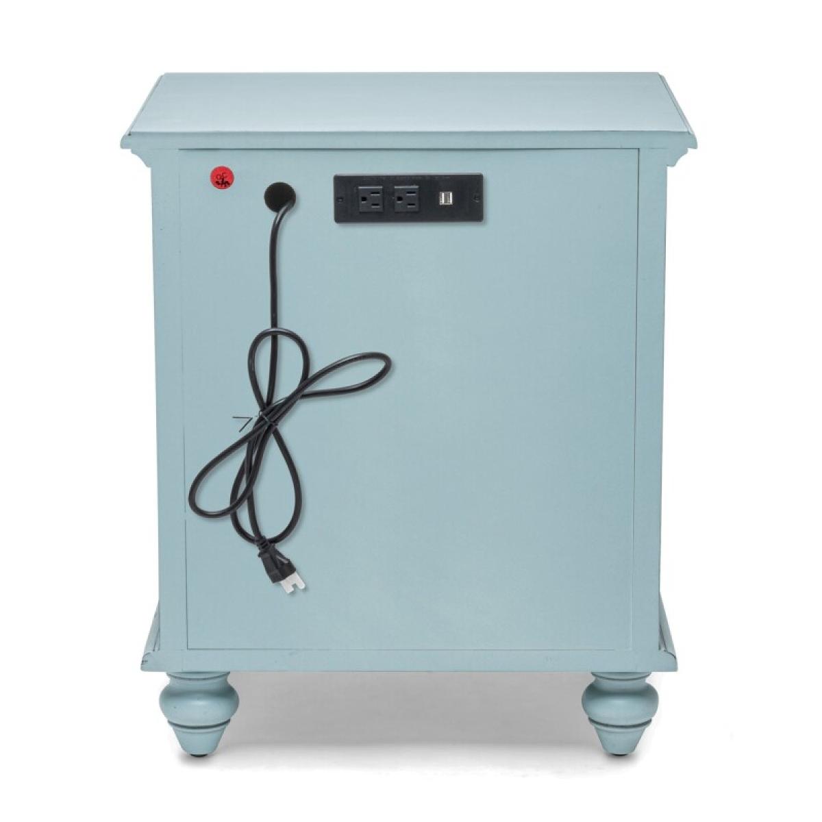 Monaco Bleu 2 Drawer Electrified Nightstand - Image 7
