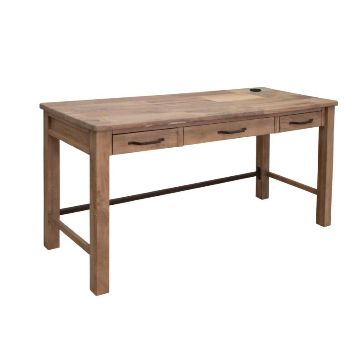 3 Drawer Desk - Natural Parota - Image 10