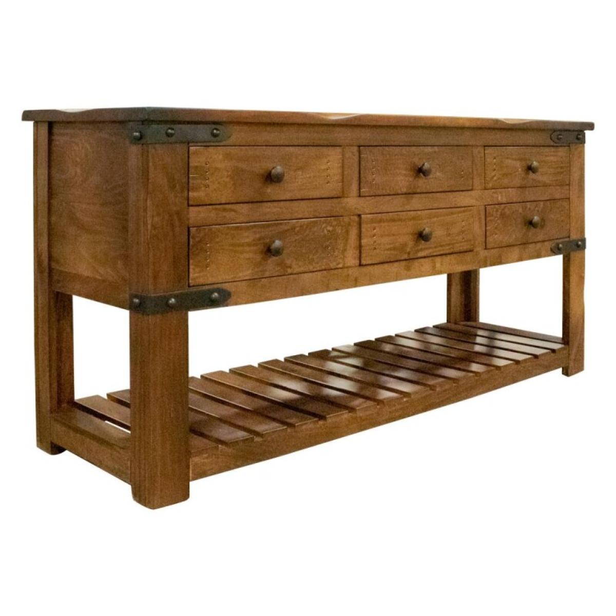 6 Drawer Sofa Table - Parota - Image 2