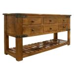 6 Drawer Sofa Table - Parota