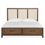 Ridgefield B6436-65A Complete King Panel Storage Bed w/Upholstered Headboard