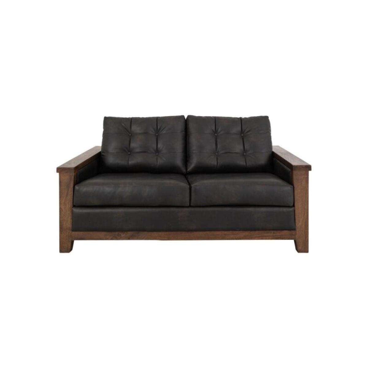 Wooden Frame, Upholstered Loveseat - Walnut - Image 3