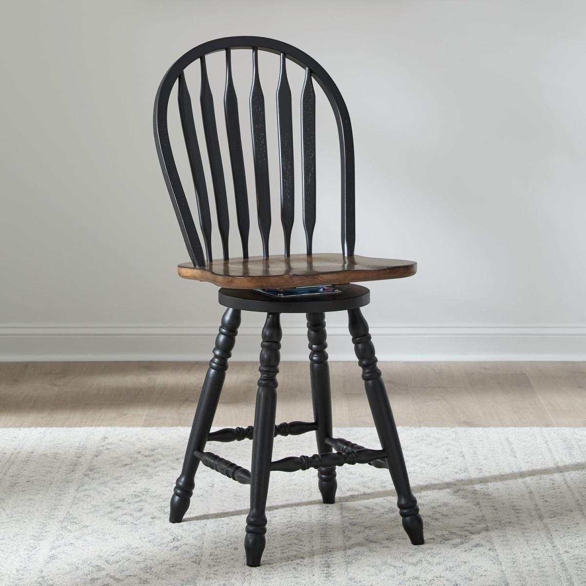 Carolina Crossing Windsor Swivel Counter Chair - Black - Image 10