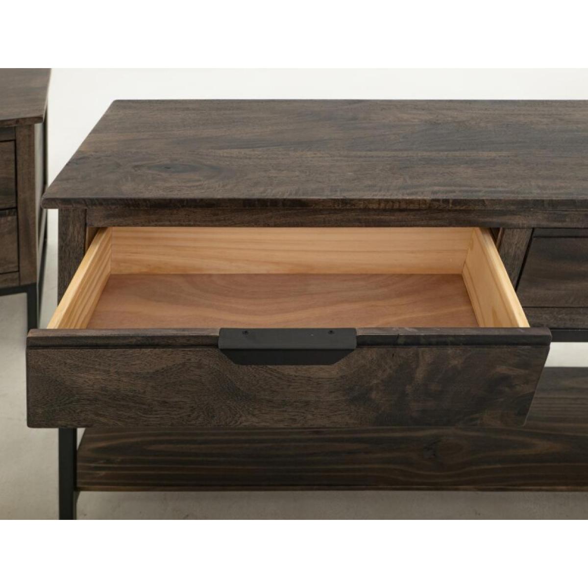 2 Drawer, 1 Shelf Sofa Table - Dark Mita - Image 4
