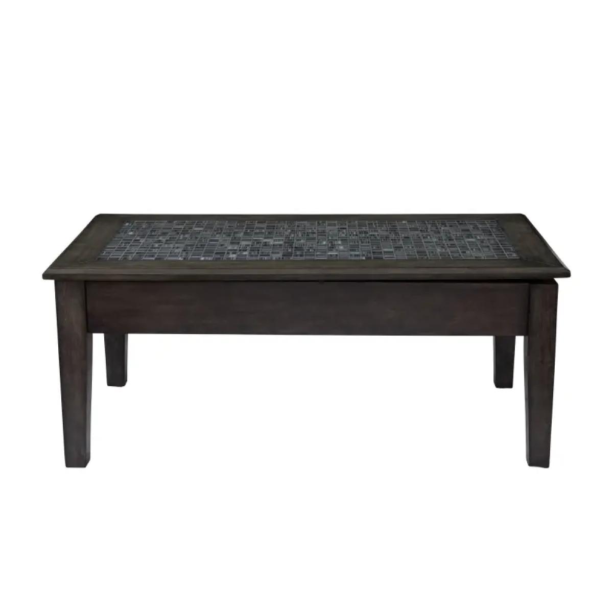 Grey Mosaic Lift Top Coffee Table - Image 2
