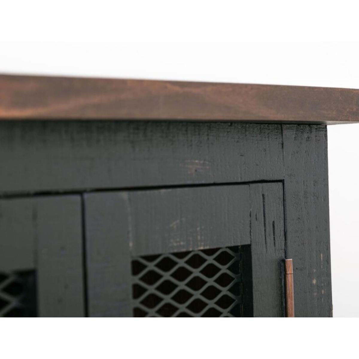 Pueblo 2 Metal Mesh Doors End Table - Image 10