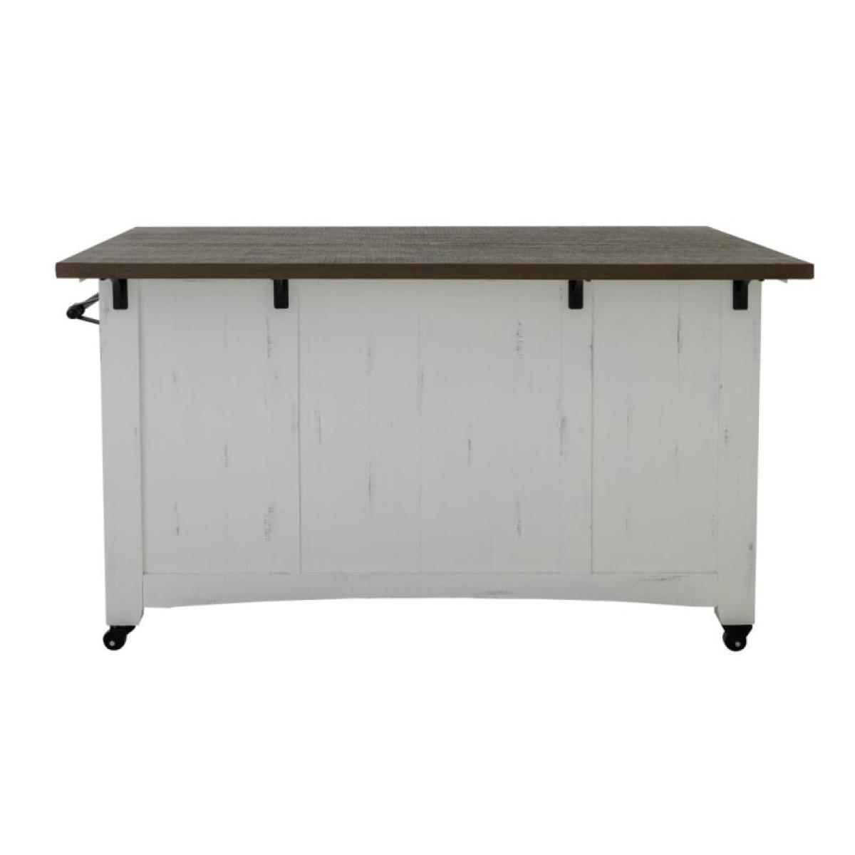 3 Drawer 2 Sliding Doors 4 Mesh Doors Wood Island - Pueblo - Image 4