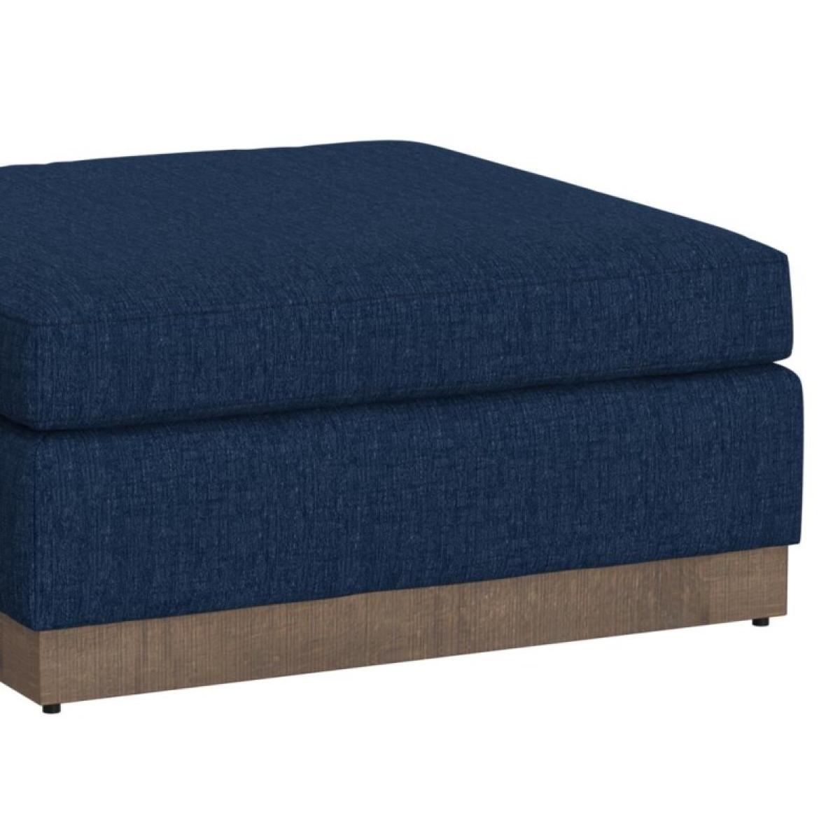 Wooden Frame & Base, Upholstered Square Ottoman - Georgia - Image 4