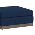Wooden Frame & Base, Upholstered Square Ottoman - Georgia - Image 4