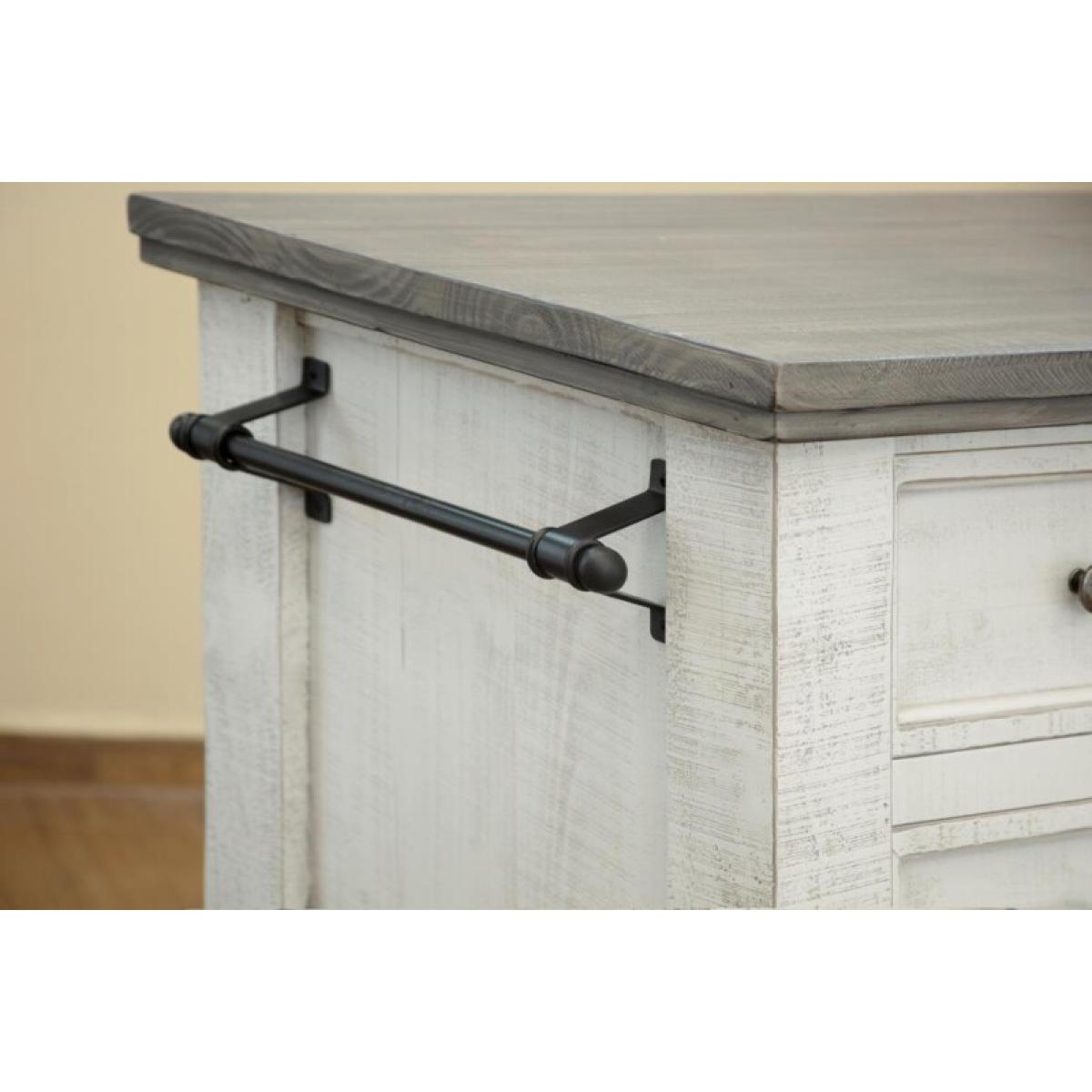 Stone 2 Drawer, 1 Glass Door Kitchen Island - Image 5