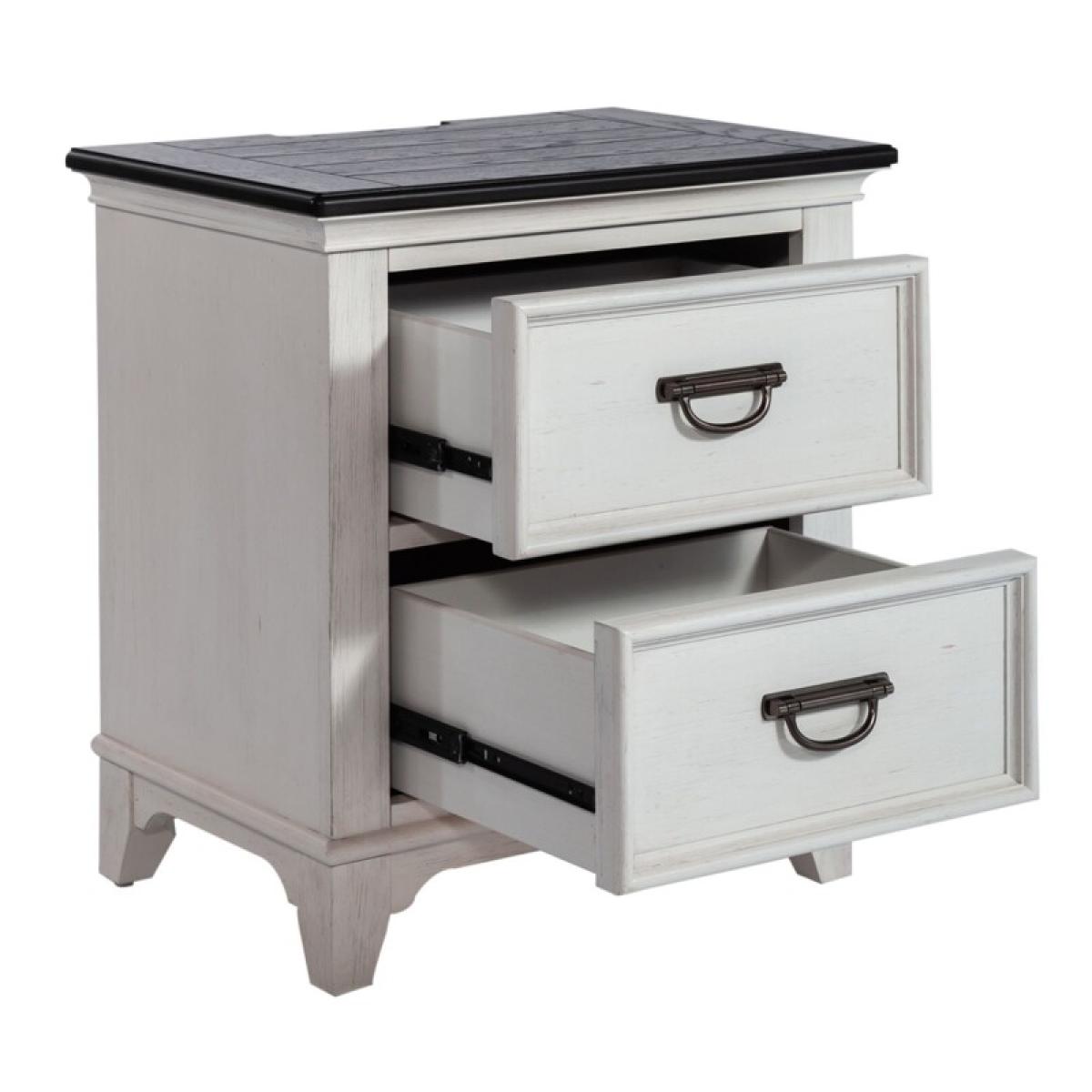 Allyson Park 2 Drawer Night Stand w/ Charging Station - Image 8