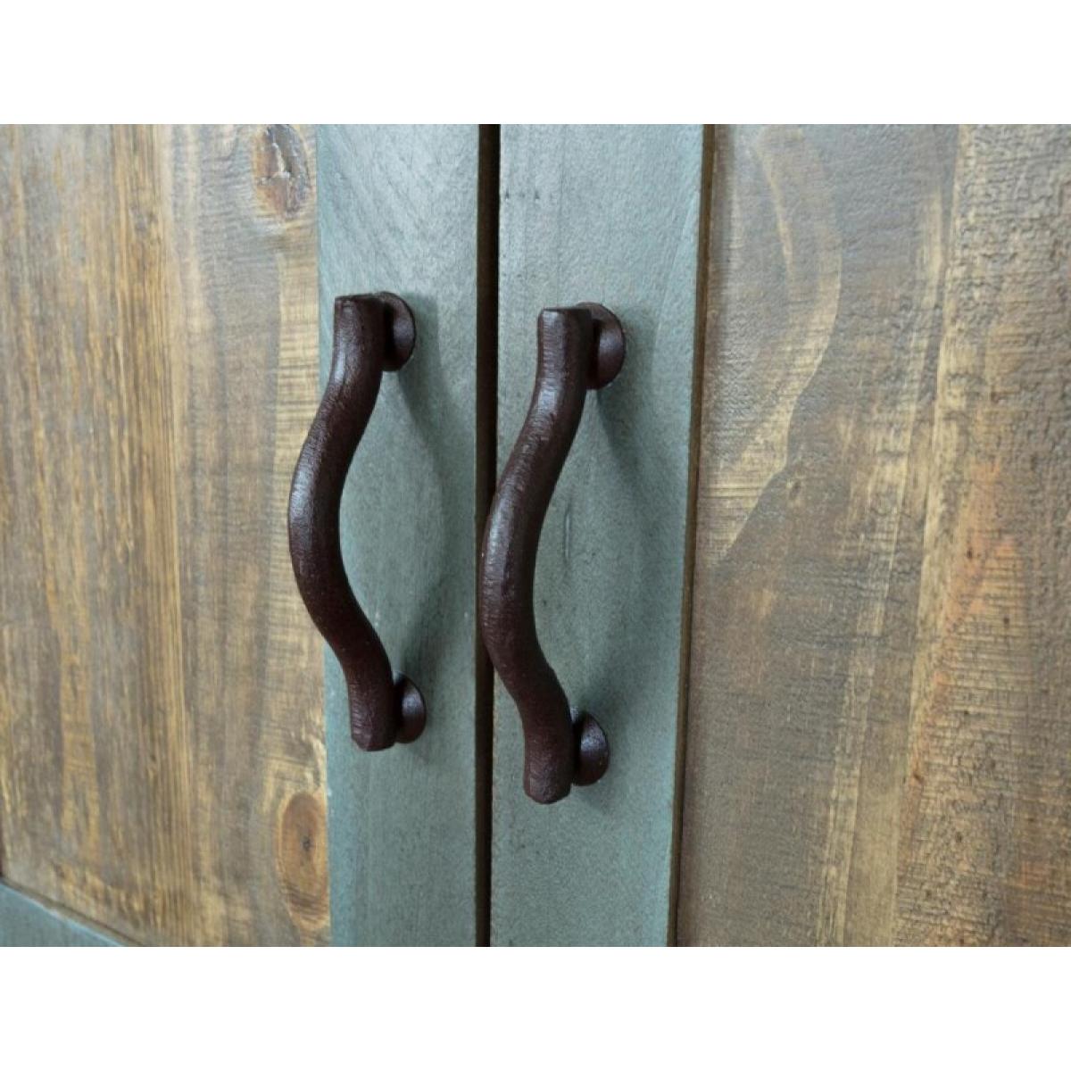 3 Drawer, 2 Sliding Doors, 4 Mesh Doors Wood Island - Antique - Image 7