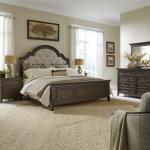 King California Uph Bed, Dresser & Mirror, Night Stand