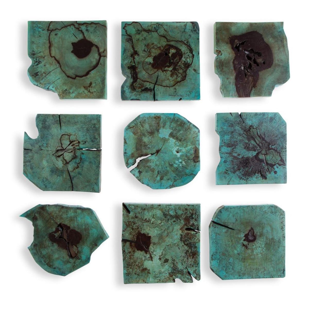 1ea1ec5857d3f37d11ed58638d74c8ef Bahati Wood Wall Decor, Blue, S/9 - Image 1