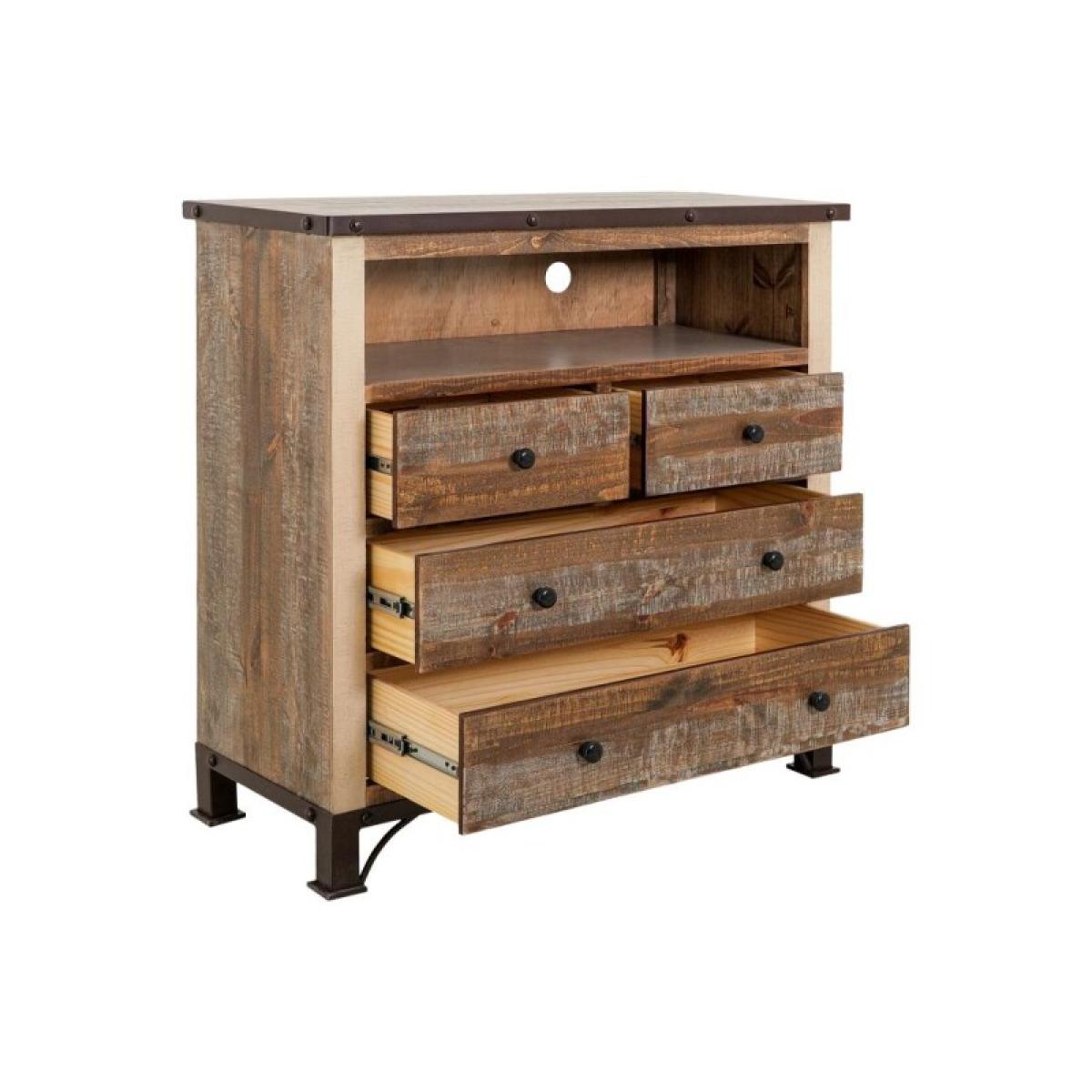 4 Drawer Media Chest - Antique - Image 4