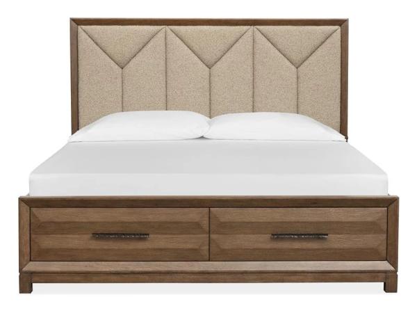 Callisto B6396-75A Complete Cal.King Panel Storage Bed w/Upholstered HB