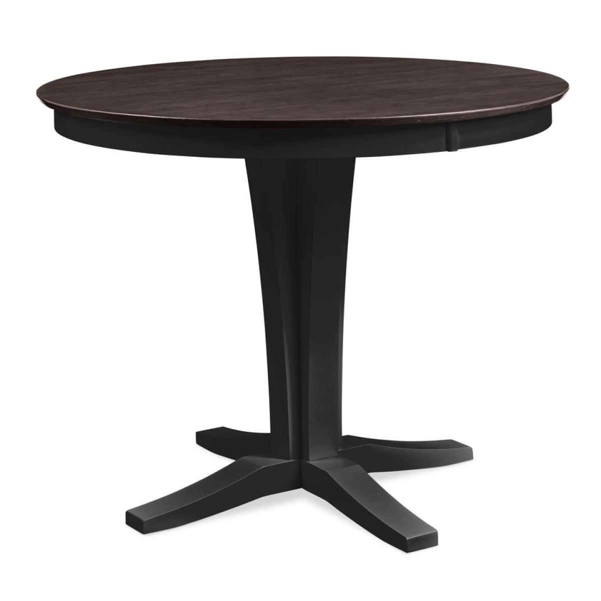 Cosmopolitan Collection - 48" Sienna Round Solid Top w/ 36" Verona Pedestal in Coal and Black - T46-4536B - Image 2