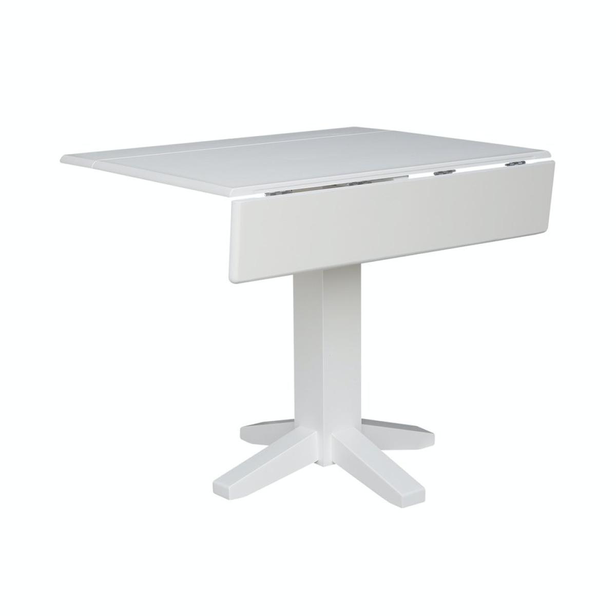 1f94121f6647eadbf5309ee49999b97a Dining Essentials - Square Drop Leaf Pedestal Table in Pure White - Image 1