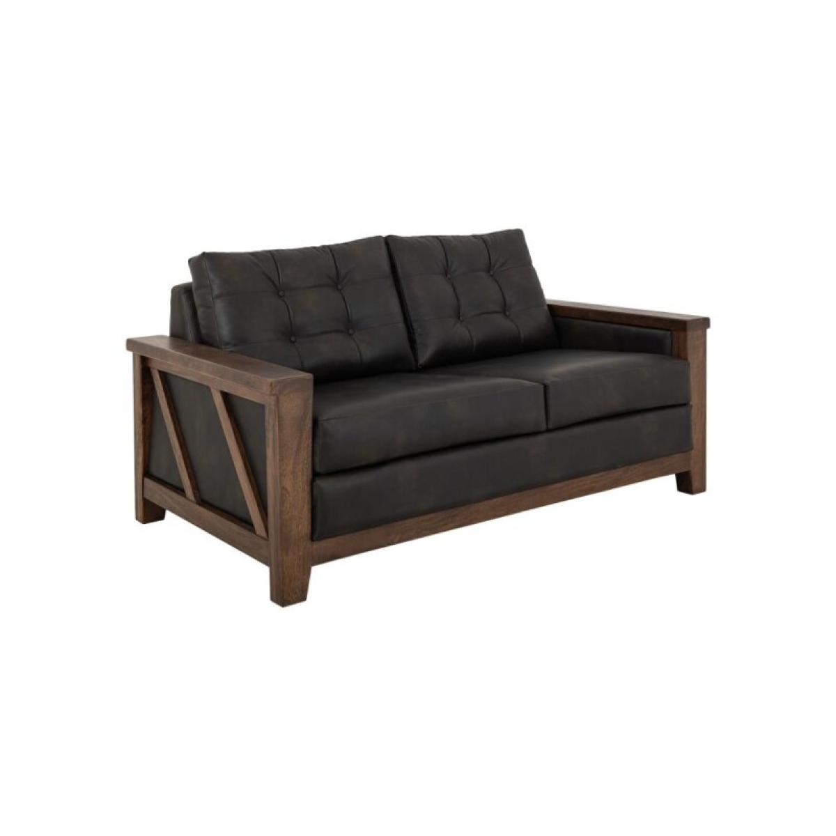 Wooden Frame, Upholstered Loveseat - Walnut - Image 2