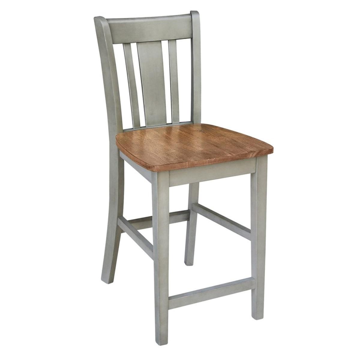 Dining Essentials - San Remo Stool in Hickory & Stone - Image 2