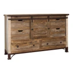 Antique 6 Drawer, 1 Sliding Door, Dresser